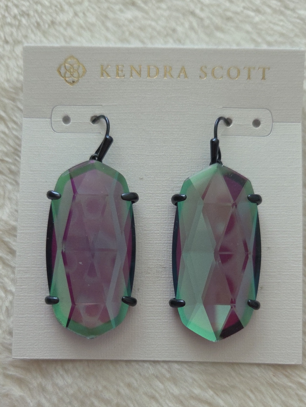 Kendra Scott Indigo Dichroic Esme Earrings Navy Gunmetal